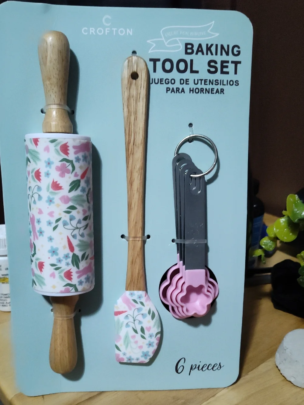 Crofton Floral Pink Baking Tool Set - 6 Piece